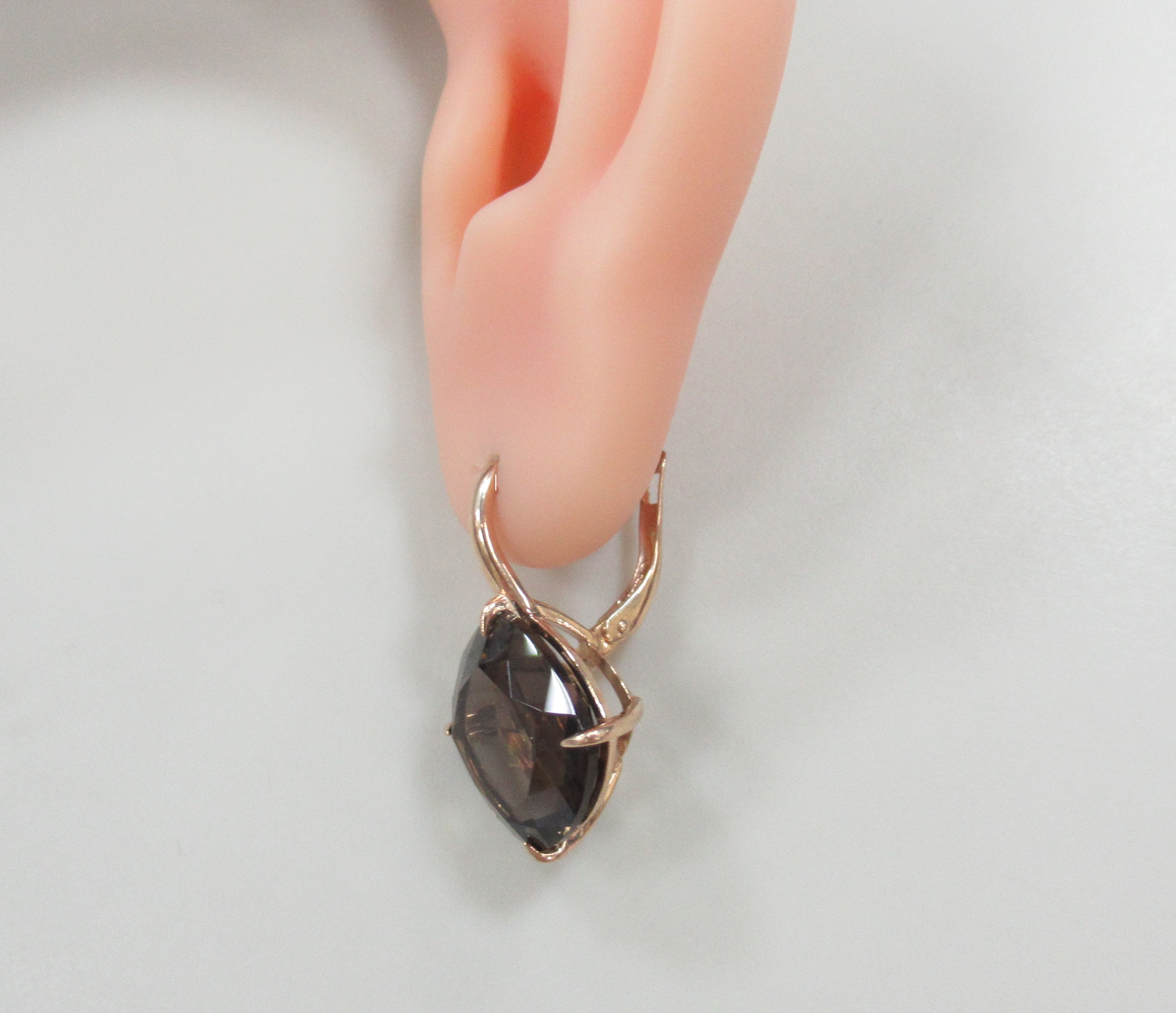 Серебряные серьги с раухтопазами